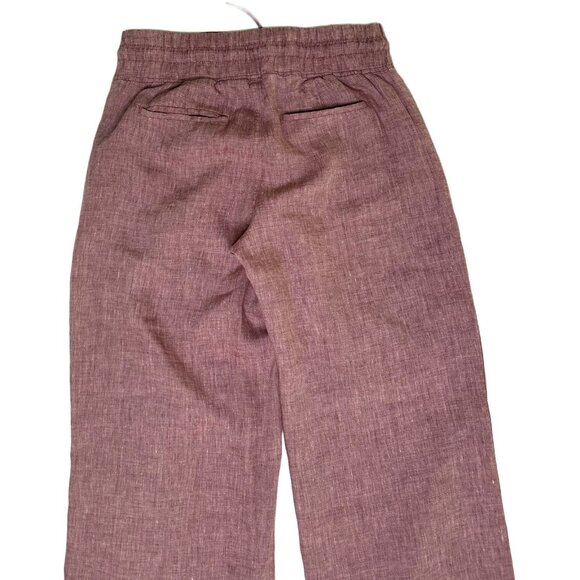Athleta Cabo Linen Wide Leg Pant in Tawny Rose/Orchid Pink Size 10 - Picture 4 of 9